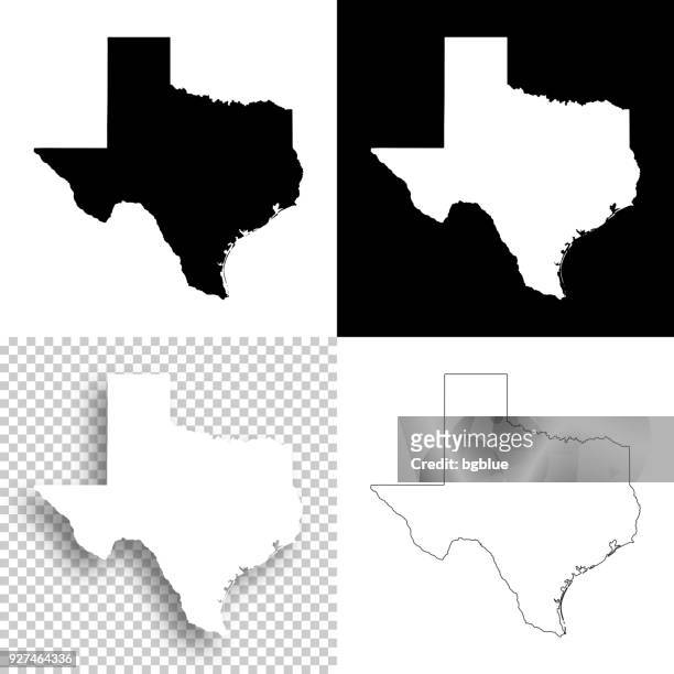 texas maps for design - blank, white and black backgrounds - texas stock illustrations