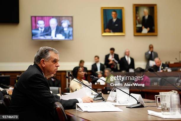 Transportation Secretary Ray LaHood testifies during a joint hearing before the Commerce, Trade, and Consumer Protection Subcommittee and...