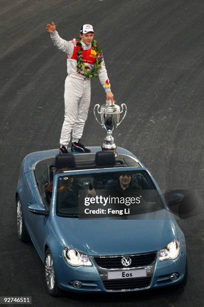 Sweden's Mattias Ekstrom wins the Race of Champions Beijing 2009 at Beijing National Stadium on November 4, 2009 in Beijing, China.