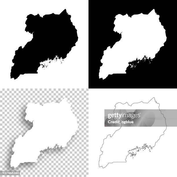 illustrations, cliparts, dessins animés et icônes de cartes de l’ouganda pour la conception - blank, fond blanc et noir - uganda map