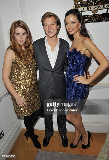 Princess Beatrice of York and David Clark attends the Georgina Chapman for Garrard collection launch on November 4, 2009 in London, England.