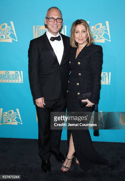 Gary Jones and 20th Century Fox Film Chairman and CEO Stacey Snider attend the Fox Searchlight And 20th Century Fox Oscars Post-Party on March 4,...