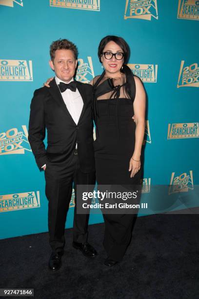 Alex Winter and Ramsey Ann Naito attend Fox Searchlight And 20th Century Fox Host Oscars Post-Party on March 4, 2018 in Los Angeles, California.