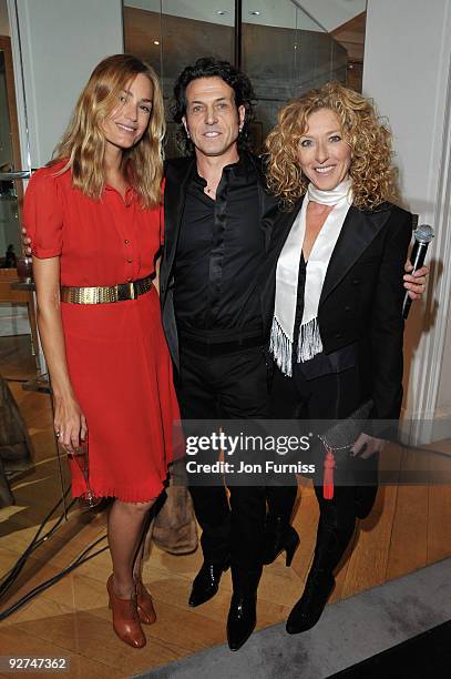 Yasmin Le Bon, Stephen Webster and Kelly Hoppen attend the Georgina Chapman for Garrard collection launch on November 4, 2009 in London, England.