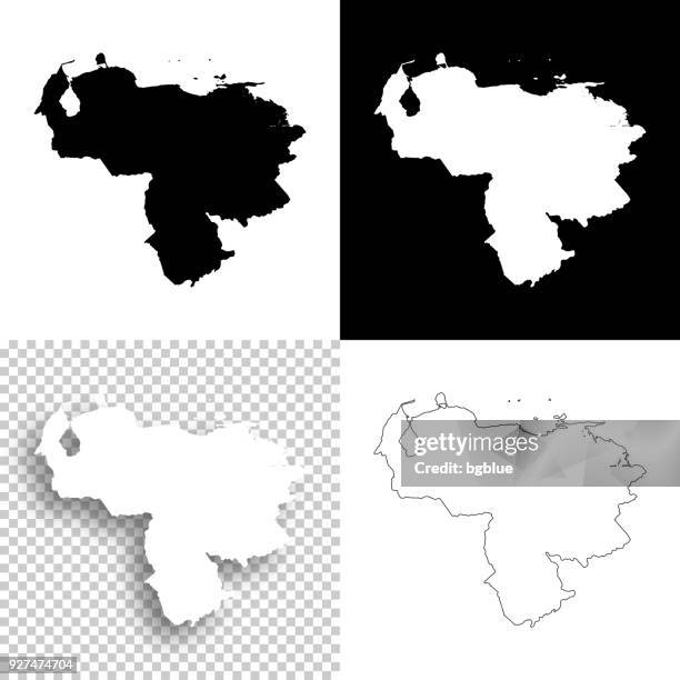 ilustraciones, imágenes clip art, dibujos animados e iconos de stock de mapas de venezuela para el diseño - en blanco, blancos y negros fondos - venezuela