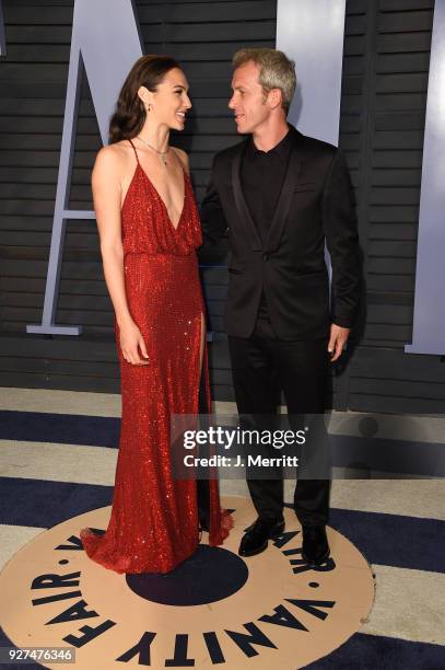 Gal Gadot and Yaron Varsano attend the 2018 Vanity Fair Oscar Party hosted by Radhika Jones at the Wallis Annenberg Center for the Performing Arts on...