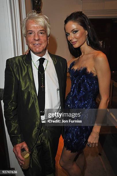 Nicky Haslam and Georgina Chapman attend the Georgina Chapman for Garrard collection launch on November 4, 2009 in London, England.