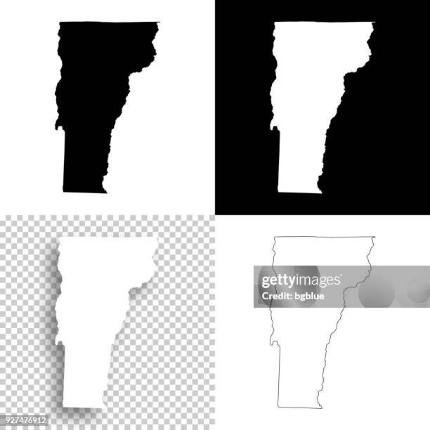 vermont maps for design - blank, white and black backgrounds - vermont stock illustrations