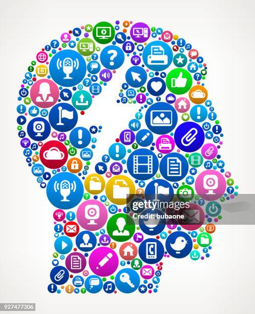 electric mind internet communication technology icon pattern - screw head vector stock illustrations