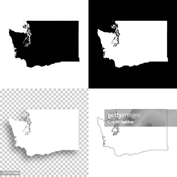 Washington State Map Outline Photos and Premium High Res Pictures ...