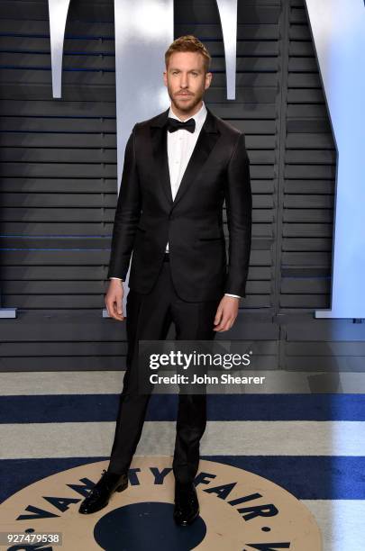 Calvin Harris attends the 2018 Vanity Fair Oscar Party hosted by Radhika Jones at Wallis Annenberg Center for the Performing Arts on March 4, 2018 in...