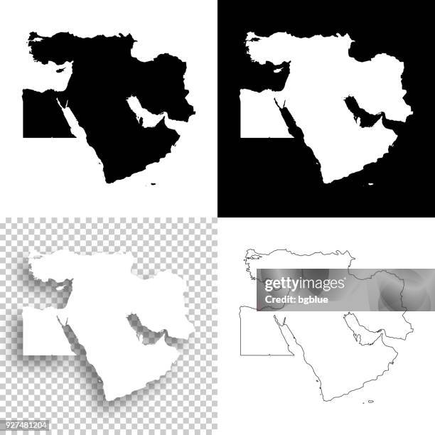 Blank Maps Of Middle East Middle East Maps For Design Blank White And Black Backgrounds 