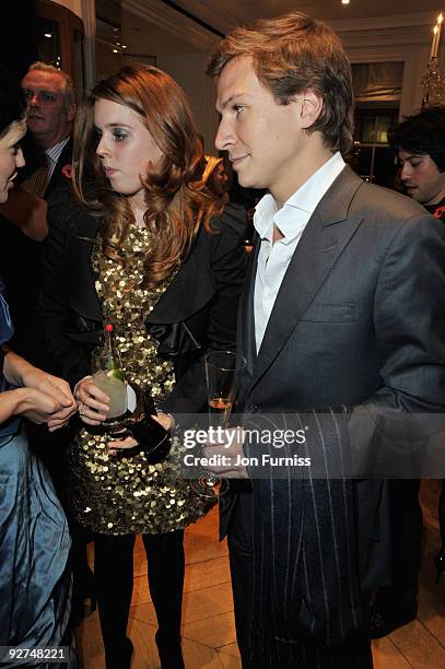 David Clark and HRH Princess Beatrice of York attend the Georgina Chapman for Garrard collection launch on November 4, 2009 in London, England.