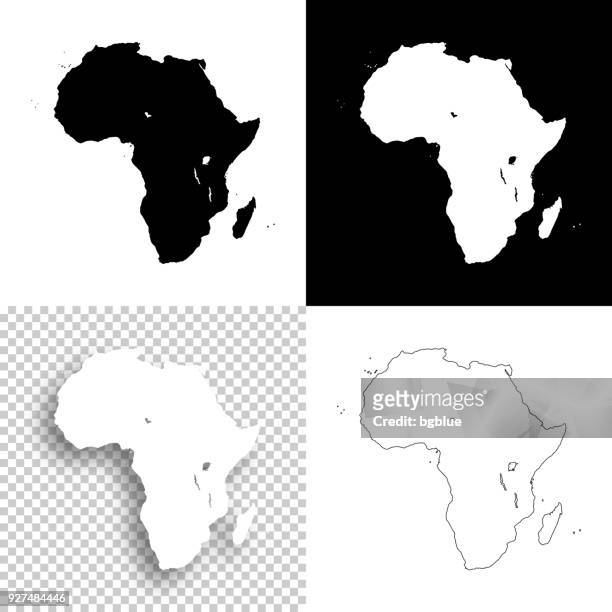 africa maps for design - blank, white and black backgrounds - africa stock illustrations