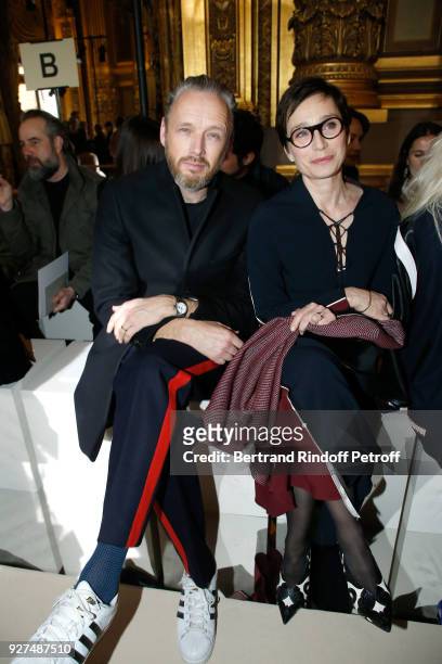 Husband of Stella, Alasdhair Willis and actress Kristin Scott Thomas attend the Stella McCartney show as part of the Paris Fashion Week Womenswear...