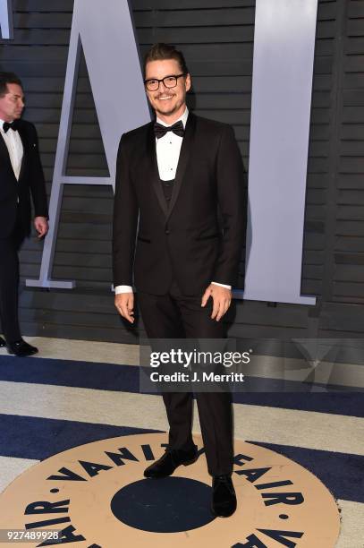 Pedro Pascal attends the 2018 Vanity Fair Oscar Party hosted by Radhika Jones at the Wallis Annenberg Center for the Performing Arts on March 4, 2018...