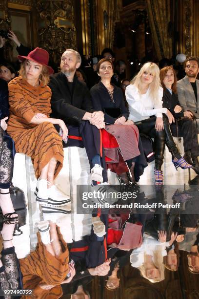 Arizona Muse, Husband of Stella, Alasdhair Willis, Kristin Scott Thomas, Cecile Cassel and Isabelle Huppert attend the Stella McCartney show as part...