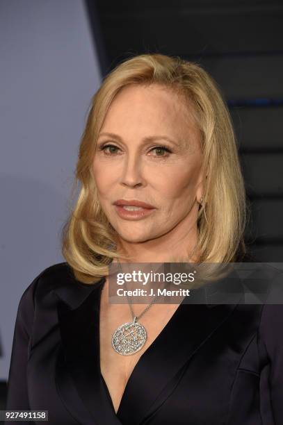 Faye Dunaway attends the 2018 Vanity Fair Oscar Party hosted by Radhika Jones at the Wallis Annenberg Center for the Performing Arts on March 4, 2018...