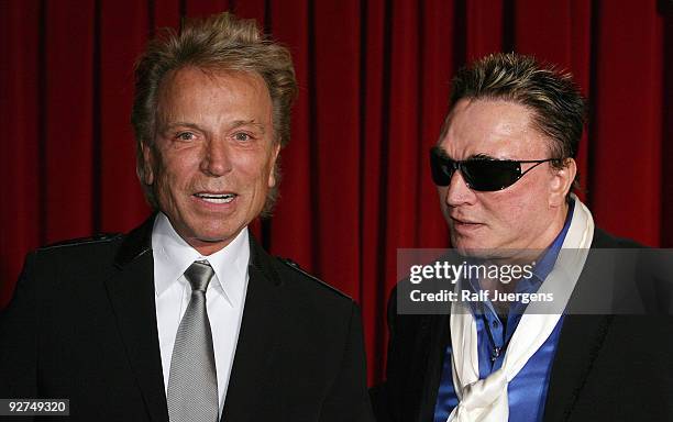 Siegfried and Roy attend the Fantissima Show at Phantasialand on November 4, 2009 in Bruhl, Germany.