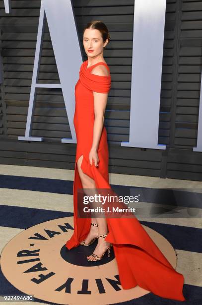 Grace Gummer attends the 2018 Vanity Fair Oscar Party hosted by Radhika Jones at the Wallis Annenberg Center for the Performing Arts on March 4, 2018...