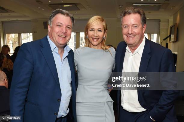 Ed Balls, Tania Bryer and Piers Morgan attend Turn The Tables 2018 hosted by Tania Bryer and James Landale in aid of Cancer Research UK at BAFTA on...