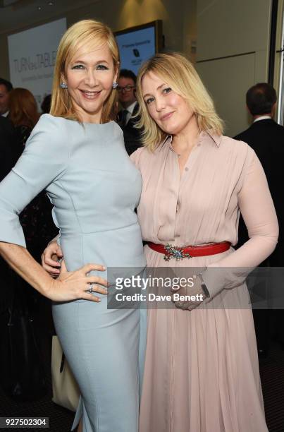 Tania Bryer and Mika Simmons attend Turn The Tables 2018 hosted by Tania Bryer and James Landale in aid of Cancer Research UK at BAFTA on March 5,...