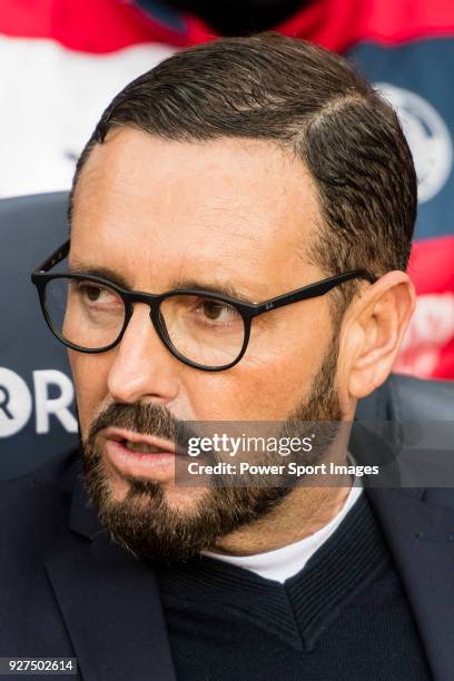 Coach Jose Bordalas Jimenez of Getafe CF reacts prior to the La Liga 2017-18 match between FC Barcelona and Getafe FC at Camp Nou on 11 February 2018...