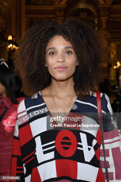 Stefi Celma attends the Stella McCartney show as part of the Paris Fashion Week Womenswear Fall/Winter 2018/2019 on March 5, 2018 in Paris, France.