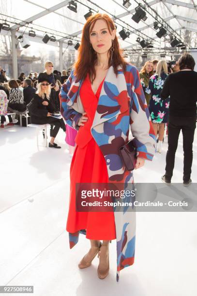 Audrey Fleurot attends the Leonard show as part of the Paris Fashion Week Womenswear Fall/Winter 2018/2019 on March 5, 2018 in Paris, France.