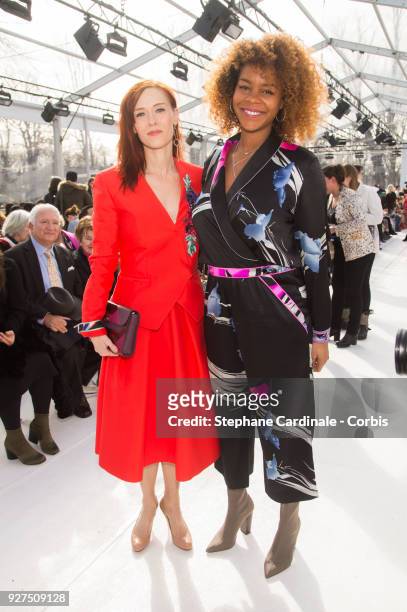 Audrey Fleurot and Luthna Plocus attend the Leonard show as part of the Paris Fashion Week Womenswear Fall/Winter 2018/2019 on March 5, 2018 in...