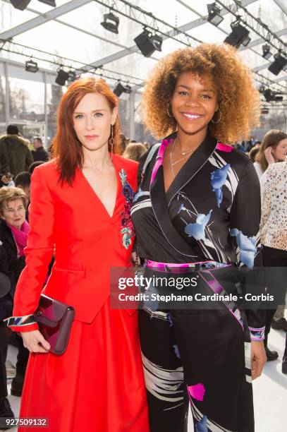 Audrey Fleurot and Luthna Plocus attend the Leonard show as part of the Paris Fashion Week Womenswear Fall/Winter 2018/2019 on March 5, 2018 in...