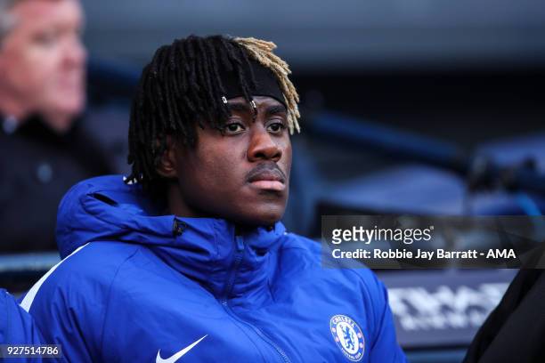 Trevoh Chalobah of Chelsea during the Premier League match between Manchester City and Chelsea at Etihad Stadium on March 4, 2018 in Manchester,...