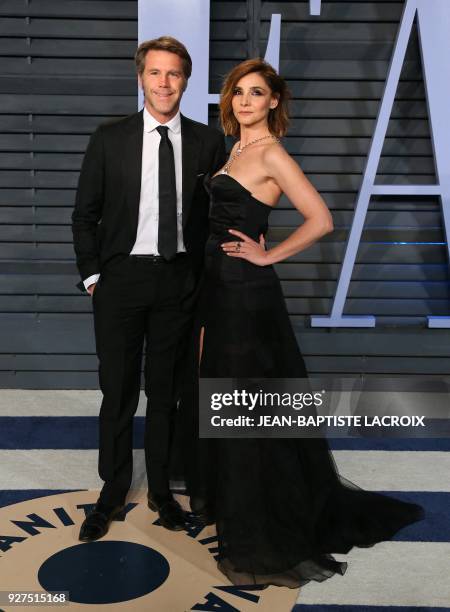 Clotilde Courau and Emanuele Filiberto of Savoy, Prince of Venice attend the 2018 Vanity Fair Oscar Party following the 90th Academy Awards at The...