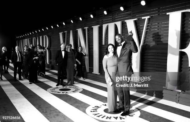 Vanessa Bryant and NBA player Kobe Bryant attend the 2018 Vanity Fair Oscar Party hosted by Radhika Jones at the Wallis Annenberg Center for the...