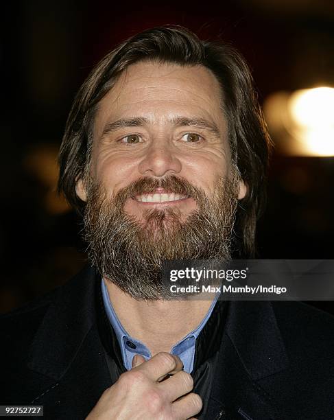 Jim Carrey attends the World Film Premiere of Disney's 'A Christmas Carol' at the Odeon Leicester Square on November 3, 2009 in London, England.