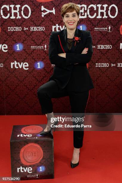 Actress Anabel Alonso attends the 'Dicho y hecho' program presentation at Colliseum theatre on March 5, 2018 in Madrid, Spain.