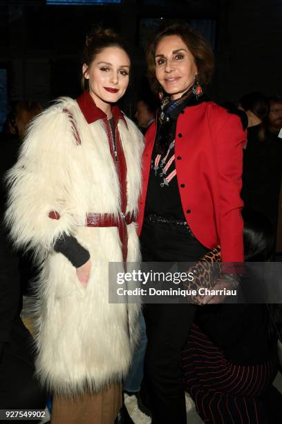 Olivia Palermo and Nati Abascal attend the Giambattista Valli Show as part of the Paris Fashion Week Womenswear Fall/Winter 2018/2019 on March 5,...