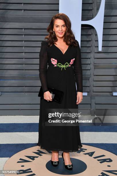 Annabella Sciorra attends the 2018 Vanity Fair Oscar Party hosted by Radhika Jones at Wallis Annenberg Center for the Performing Arts on March 4,...