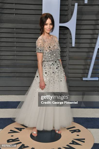 Actress Abigail Spencer attends the 2018 Vanity Fair Oscar Party hosted by Radhika Jones at Wallis Annenberg Center for the Performing Arts on March...