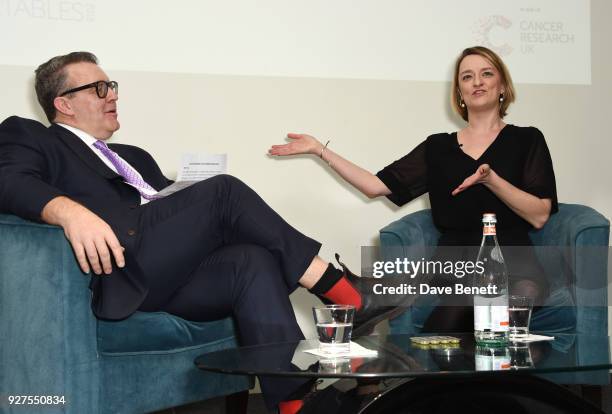Tom Watson, Deputy Leader of the Labour Party, and Laura Kuenssberg attend Turn The Tables 2018 hosted by Tania Bryer and James Landale in aid of...
