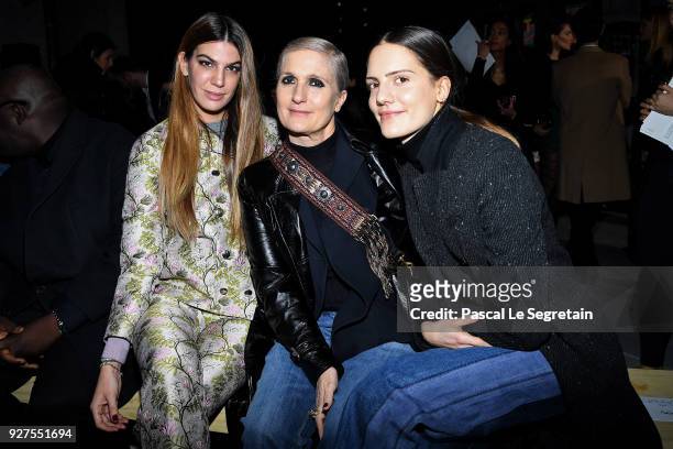 Bianca Brandolini dAdda,Maria Grazia Chiuri and Rachele Regini attend the Giambattista Valli show as part of the Paris Fashion Week Womenswear...