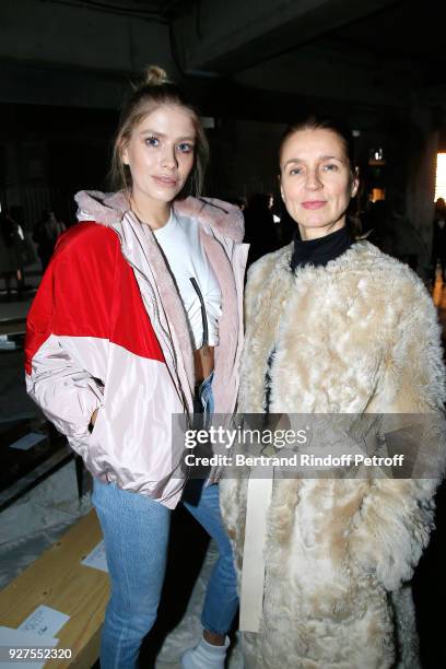 Elena Perminova and Karla Otto attend the Giambattista Valli show as part of the Paris Fashion Week Womenswear Fall/Winter 2018/2019 on March 5, 2018...