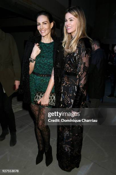 Adriana Abascal and Lorena Vergani attend the Giambattista Valli show as part of the Paris Fashion Week Womenswear Fall/Winter 2018/2019 on March 5,...