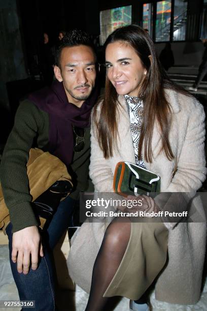 Hidetoshi Nakata and Laure Heriard Dubreuil attend the Giambattista Valli show as part of the Paris Fashion Week Womenswear Fall/Winter 2018/2019 on...