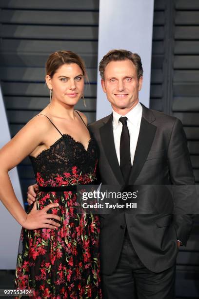 Anna Musky-Goldwyn and Tony Goldwyn attend the 2018 Vanity Fair Oscar Party hosted by Radhika Jones at the Wallis Annenberg Center for the Performing...