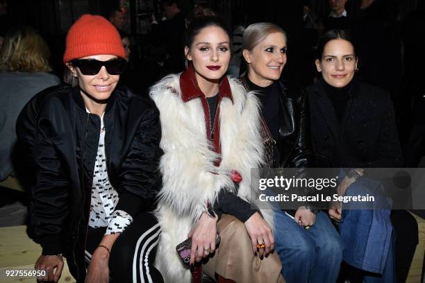 Olivia Palermo,Maria Grazia Chiuri and Rachele Regini attend the Giambattista Valli show as part of the Paris Fashion Week Womenswear Fall/Winter...