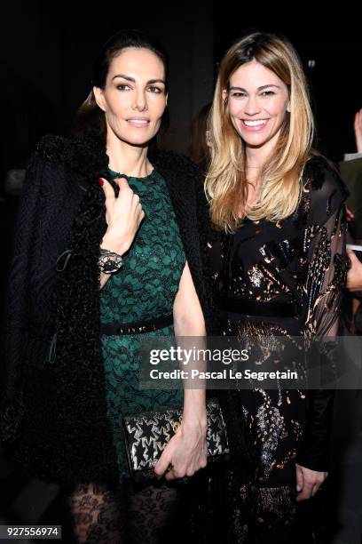 Adriana Abascal and Lorena Vergani attend the Giambattista Valli show as part of the Paris Fashion Week Womenswear Fall/Winter 2018/2019 on March 5,...