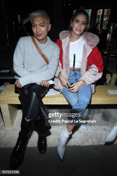 Brianboy and Elena Perminova attend the Giambattista Valli show as part of the Paris Fashion Week Womenswear Fall/Winter 2018/2019 on March 5, 2018...