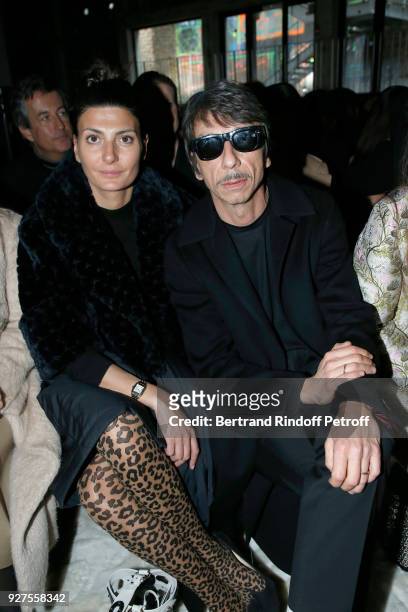Giovanna Battaglia and Stylist Pierpaolo Piccioli attend the Giambattista Valli show as part of the Paris Fashion Week Womenswear Fall/Winter...