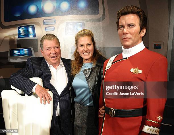 William Shatner and wife Elizabeth Anderson Martin attend the unveiling of a Captain Kirk wax figure at Madame Tussaud's Wax Museum on November 4,...